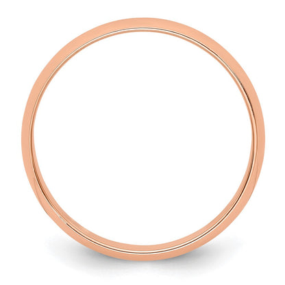 18k Rose Gold 4mm Lightweight Half Round Wedding Band Ring