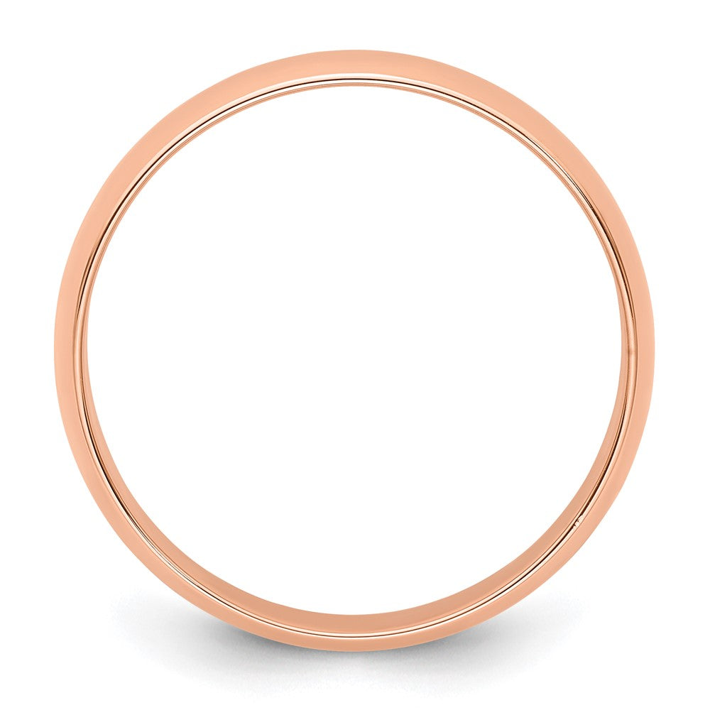 14k Rose Gold 5mm Lightweight Half Round Wedding Band Ring