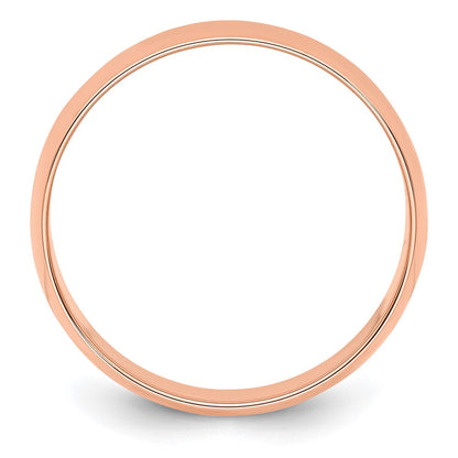 18k Rose Gold 6mm Lightweight Half Round Wedding Band Ring