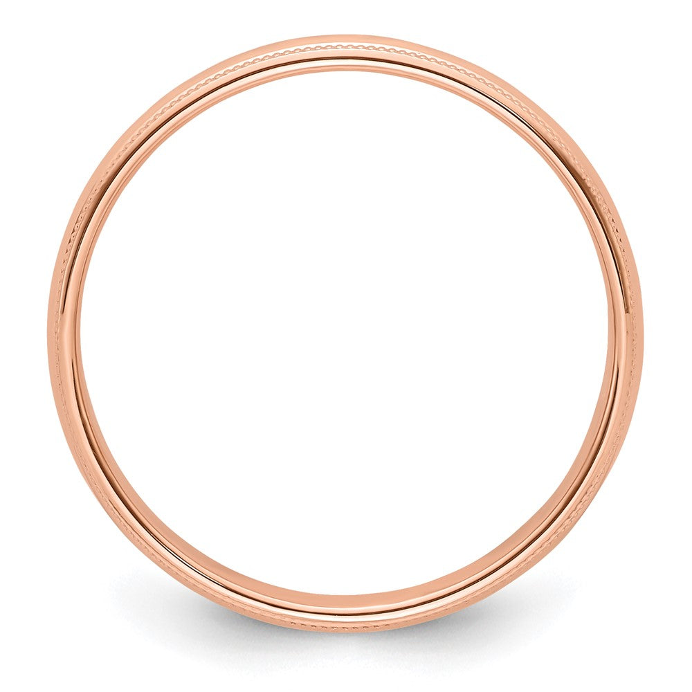 14k Rose Gold 4mm Milgrain Half-Round Wedding Band Ring
