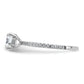 14k White Gold 1/3 Ct. Lab Grown Diamond VS/SI+ G+ 1 Ct. center Flair Round Engagement Ring