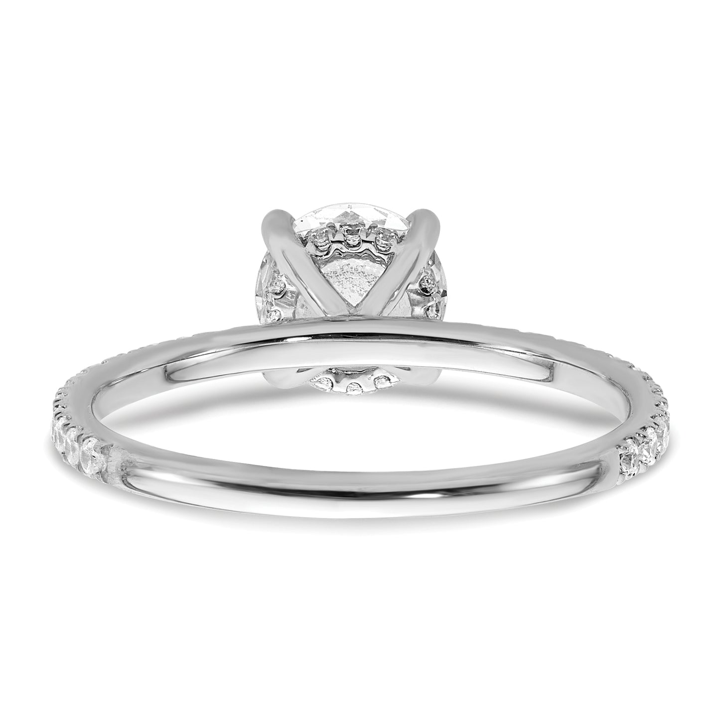 14k White Gold 1 1/3 Ct. Lab Grown Diamond VS/SI+ G+ Flair Round Engagement Ring