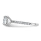 14k White Gold 3/8 Ct. Lab Grown Diamond VS/SI+ G+ 2 Ct. center Flair Round Engagement Ring