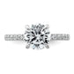 14k White Gold 3/8 Ct. Lab Grown Diamond VS/SI+ G+ 2 Ct. center Flair Round Engagement Ring