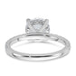 14k White Gold 3/8 Ct. Lab Grown Diamond VS/SI+ G+ 2 Ct. center Flair Round Engagement Ring