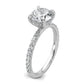 14k White Gold 3/8 Ct. Lab Grown Diamond VS/SI+ G+ 2 Ct. center Flair Round Engagement Ring