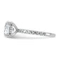 14k White Gold 1/2 Ct. Lab Grown Diamond VS/SI+ G+ 3 Ct. center Flair Round Engagement Ring