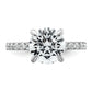 14k White Gold 1/2 Ct. Lab Grown Diamond VS/SI+ G+ 3 Ct. center Flair Round Engagement Ring