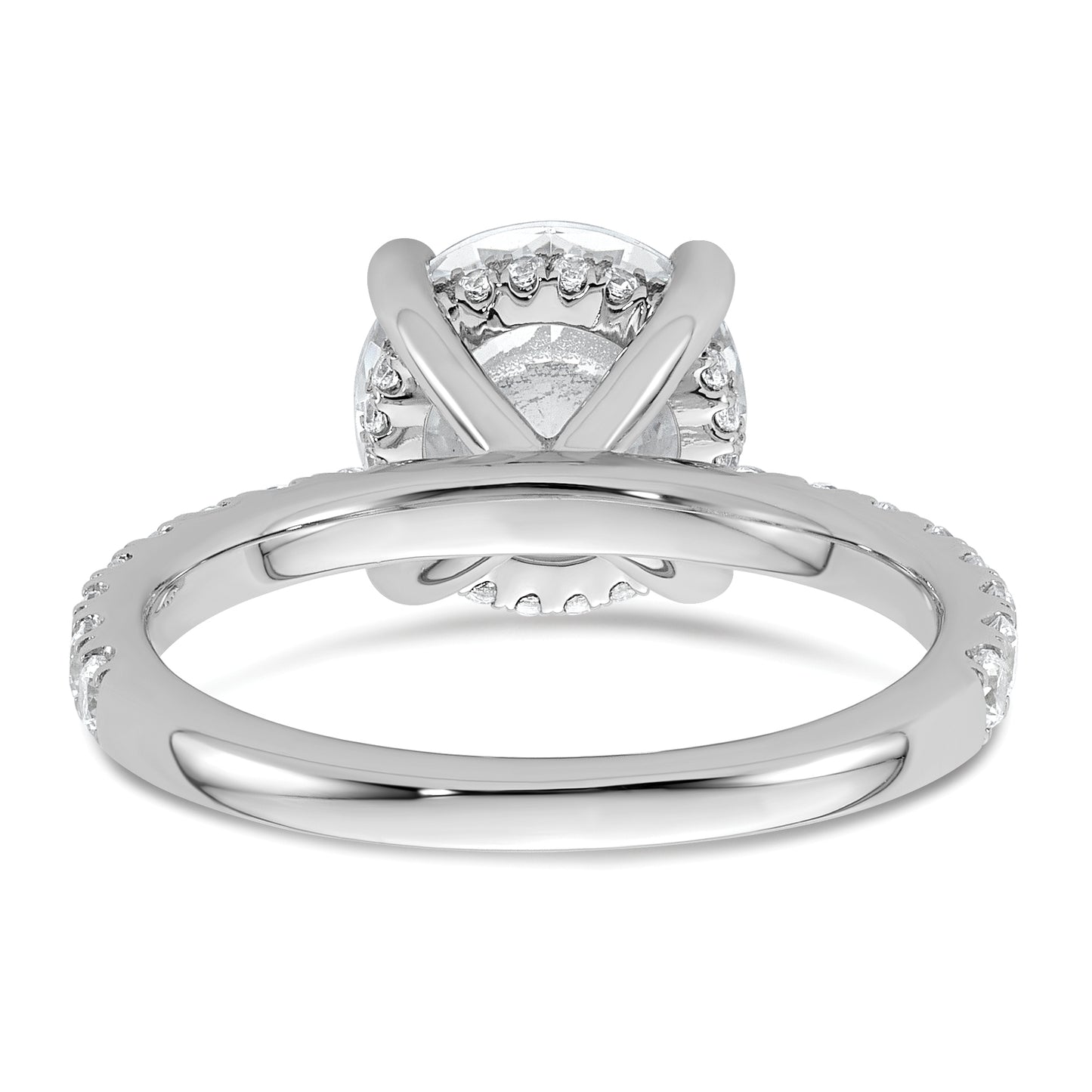 14k White Gold 1/2 Ct. Lab Grown Diamond VS/SI+ G+ 3 Ct. center Flair Round Engagement Ring