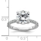 14k White Gold 1/2 Ct. Lab Grown Diamond VS/SI+ G+ 3 Ct. center Flair Round Engagement Ring