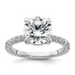 14k White Gold 1/2 Ct. Lab Grown Diamond VS/SI+ G+ 3 Ct. center Flair Round Engagement Ring