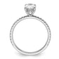 14k White Gold 1/3 Ct. Lab Grown Diamond VS/SI+ G+ 1 Ct. center Flair Oval Engagement Ring