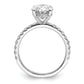 14k White Gold 1/2 Ct. Lab Grown Diamond VS/SI+ G+ 3 Ct. center Flair Oval Engagement Ring