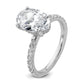 14k White Gold 3 1/2 Ct. Lab Grown Diamond VS/SI+ G+ Flair Oval Engagement Ring