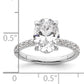 14k White Gold 3 1/2 Ct. Lab Grown Diamond VS/SI+ G+ Flair Oval Engagement Ring