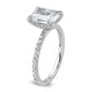 14K White Gold Lab Grown Diamond VS/SI FGH Flair Radiant Semi Engagement Ring