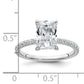 14K White Gold Lab Grown Diamond VS/SI FGH Flair Radiant Semi Engagement Ring