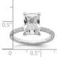 14K White Gold Lab Grown Diamond VS/SI FGH Flair Radiant Comp Engagement Ring