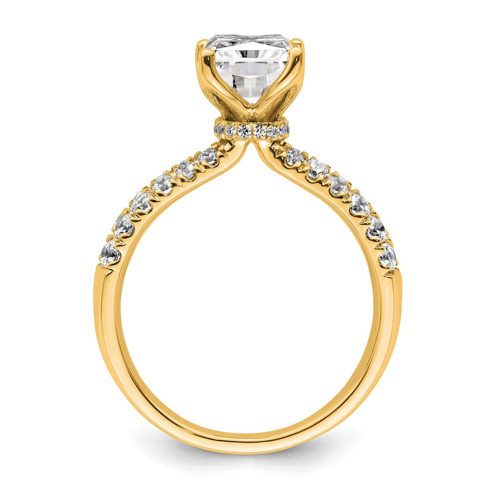 14K Yellow Gold True Origin 2 5/8 Carat Radiant Lab Grown Diamond Vs D E F Complete Engagement Ring