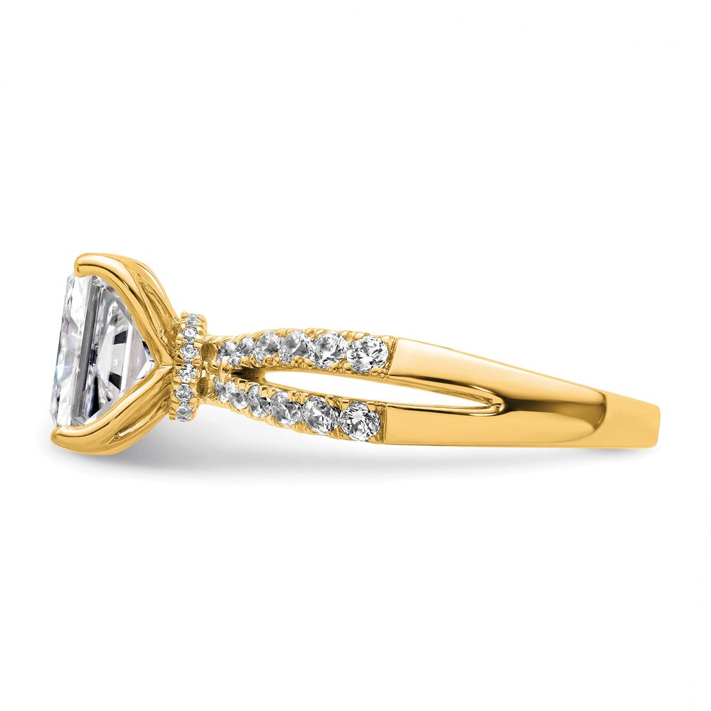 14K Yellow Gold True Origin 2 5/8 Carat Radiant Lab Grown Diamond Vs D E F Complete Engagement Ring