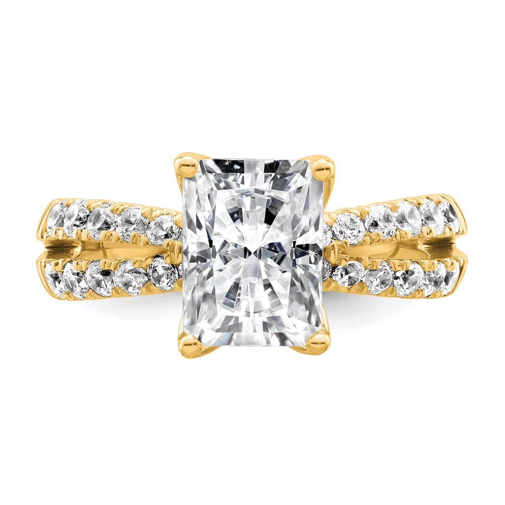 14K Yellow Gold True Origin 2 5/8 Carat Radiant Lab Grown Diamond Vs D E F Complete Engagement Ring