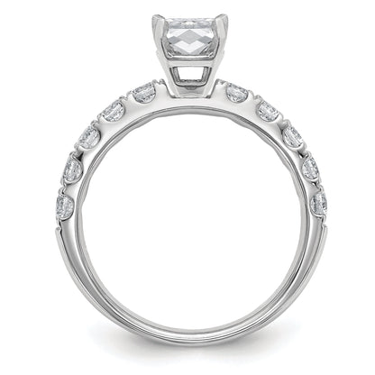 14K White Gold 1 3/4 Carat Certified Lab Grown Diamond Vs+ F+ Radiant Complete Engagement Ring