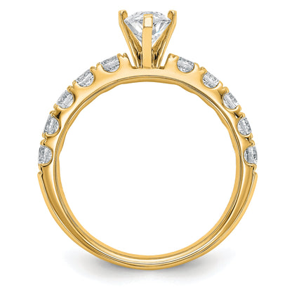 14K Yellow Gold 1 3/4 Carat Certified Lab Grown Diamond Vs+ F+ Marquise Complete Engagement Ring