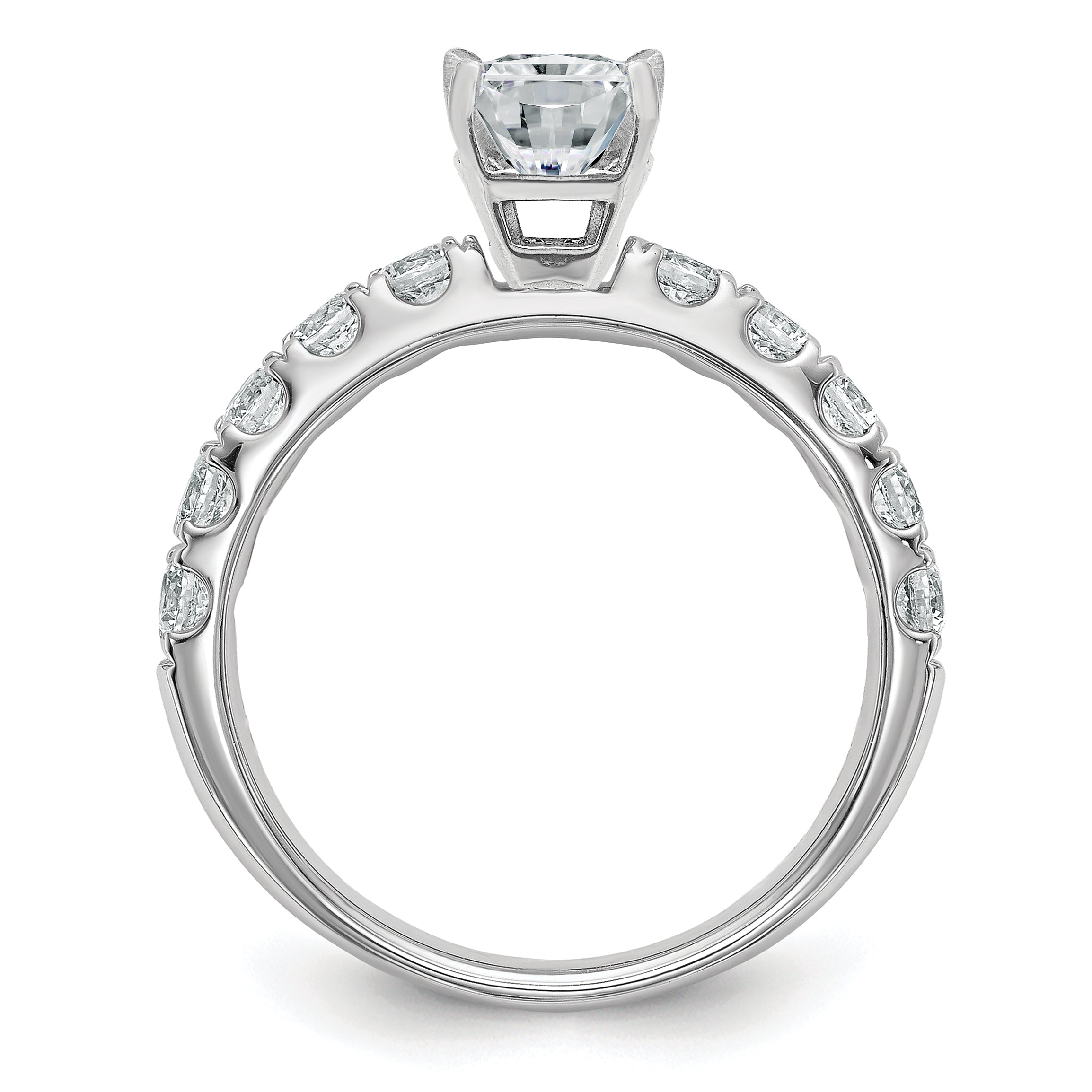 14K White Gold 1 3/4 Carat Certified Lab Grown Diamond Vs+ F+ Radiant Complete Engagement Ring