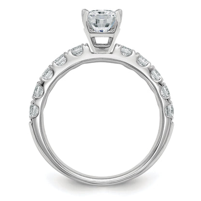 14K White Gold 1 3/4 Carat Certified Lab Grown Diamond Vs+ F+ Radiant Complete Engagement Ring