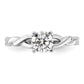 14k White Gold 1/2 Ct. Lab Grown Diamond VS/SI+ G+ Round Solitaire Engagement Ring