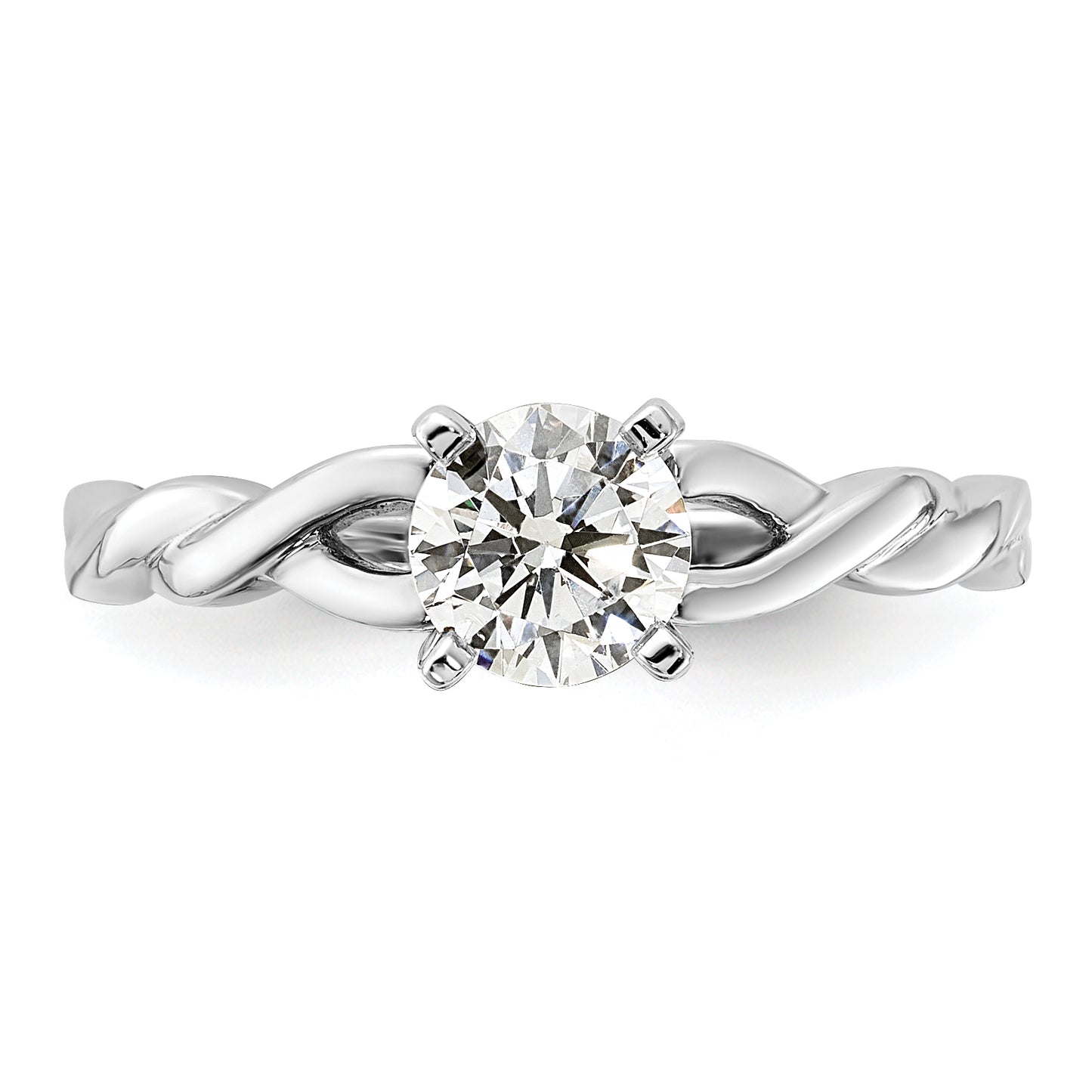 14k White Gold 1/2 Ct. Lab Grown Diamond VS/SI+ G+ Round Solitaire Engagement Ring