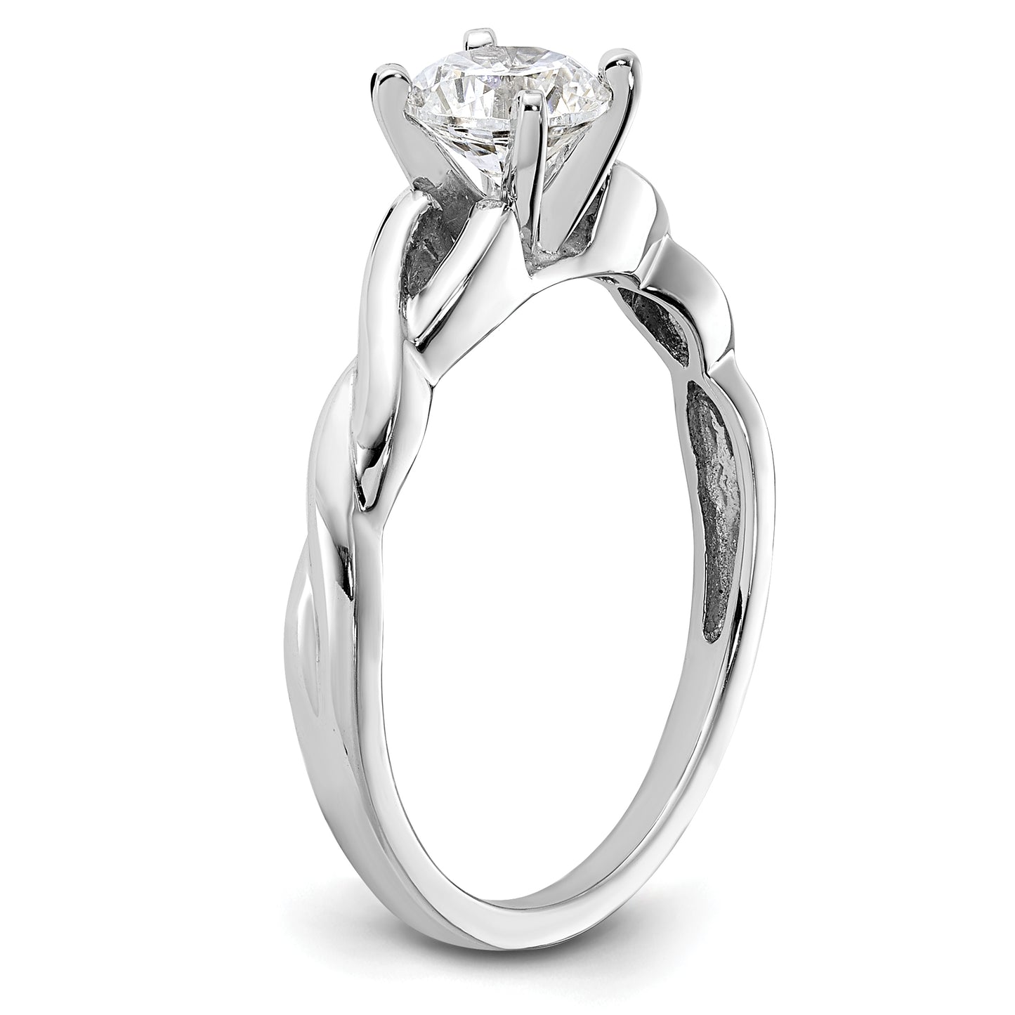 14k White Gold 1/2 Ct. Lab Grown Diamond VS/SI+ G+ Round Solitaire Engagement Ring