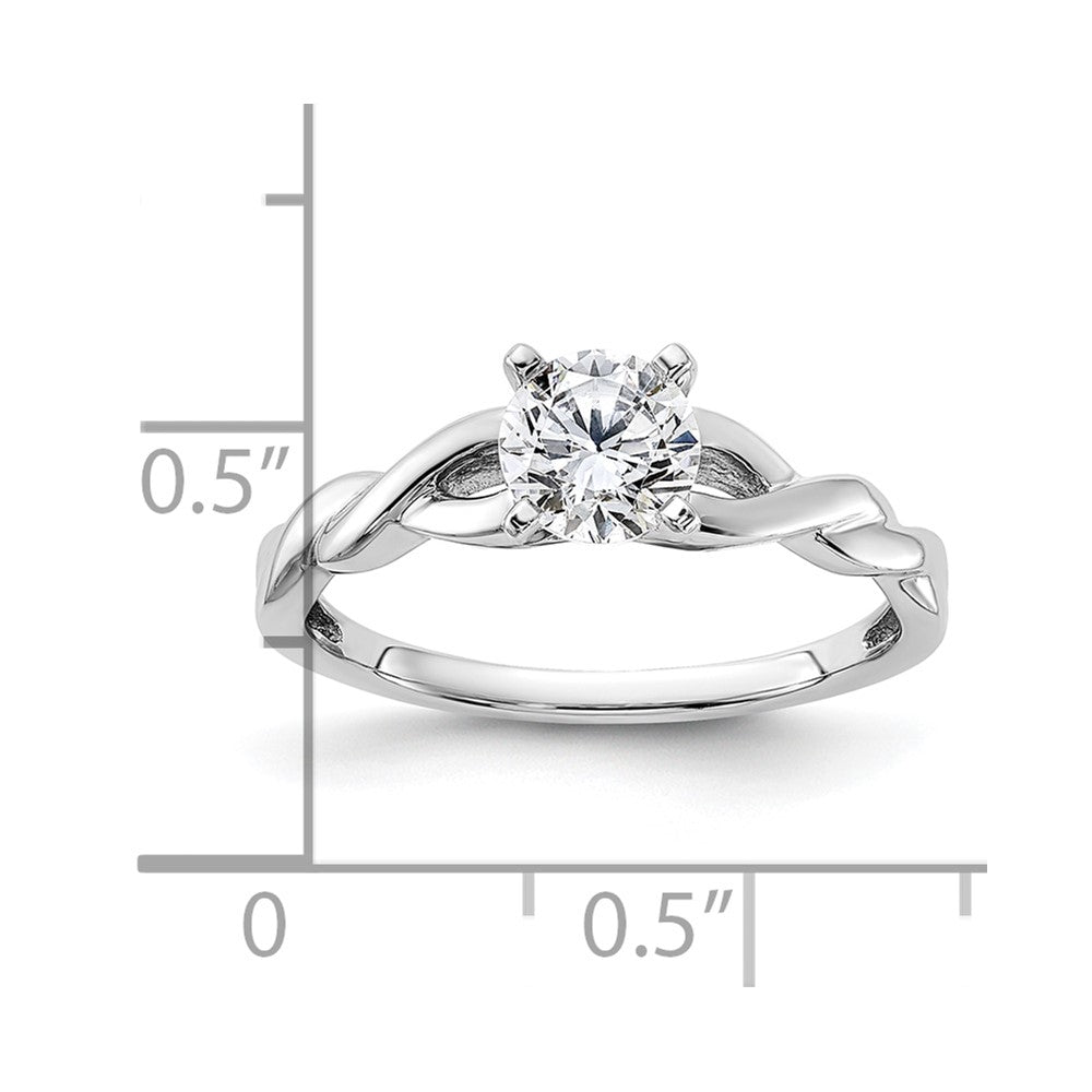 14k White Gold 1/2 Ct. Lab Grown Diamond VS/SI+ G+ Round Solitaire Engagement Ring