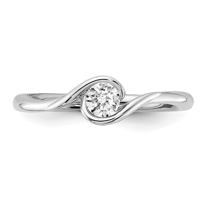 14k White Gold 1/4 Ct. Lab Grown Diamond VS/SI+ G+ Complete Round Solitaire Engagement Ring
