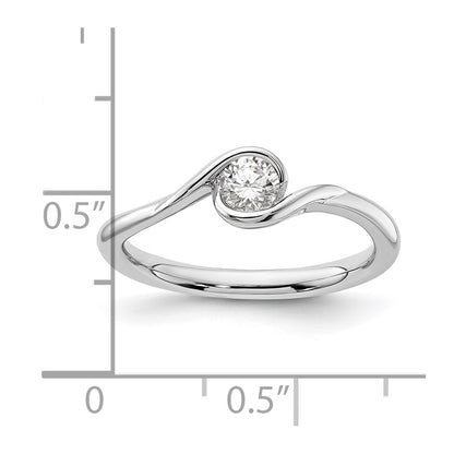 14k White Gold 1/4 Ct. Lab Grown Diamond VS/SI+ G+ Complete Round Solitaire Engagement Ring