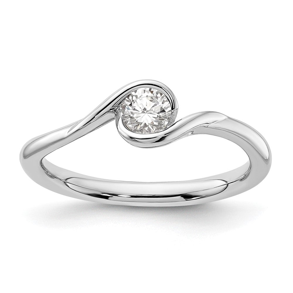 14k White Gold 1/4 Ct. Lab Grown Diamond VS/SI+ G+ Complete Round Solitaire Engagement Ring