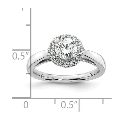14k White Gold 1/4 Ct. Lab Grown Diamond VS/SI+ G+ 3/4 Ct. Center Round Halo Engagement Ring