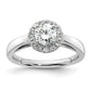 14k White Gold 1/4 Ct. Lab Grown Diamond VS/SI+ G+ 3/4 Ct. Center Round Halo Engagement Ring