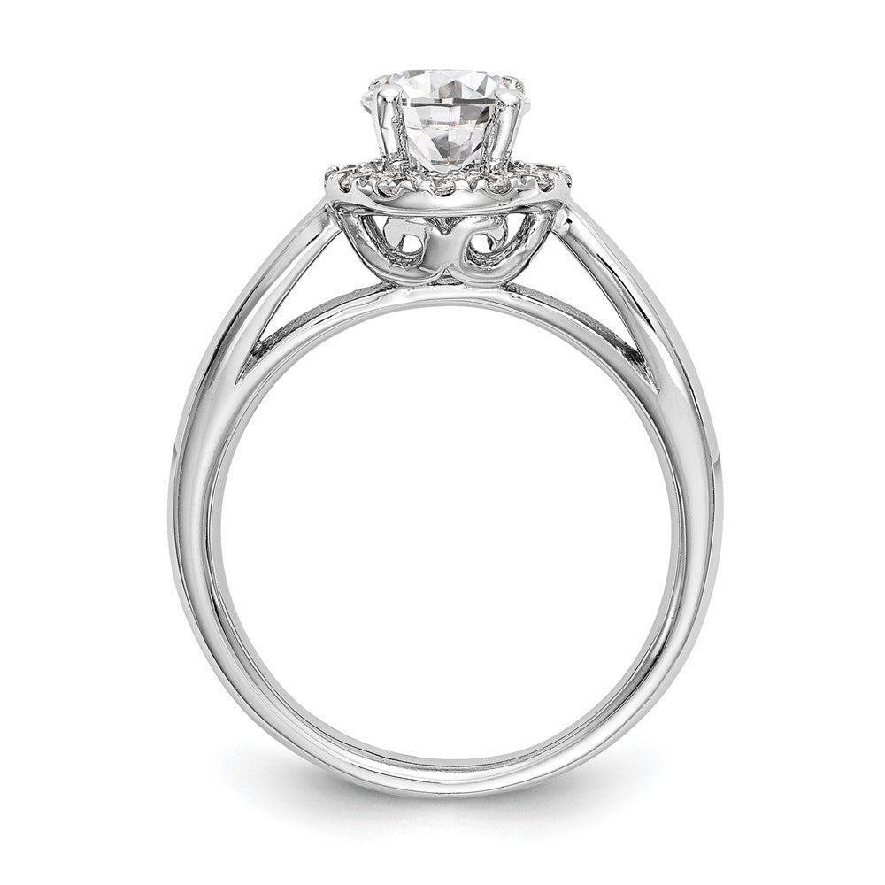 14k White Gold 1/3 Ct. Lab Grown Diamond VS/SI+ G+ 1 Ct. Center Round Halo Engagement Ring