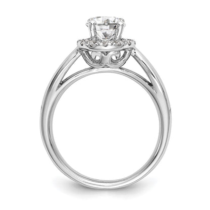 14k White Gold 1/3 Ct. Lab Grown Diamond VS/SI+ G+ 1 Ct. Center Round Halo Engagement Ring