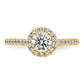 14k Yellow Gold 3/4 Ct. Lab Grown Diamond VS/SI+ G+ Halo Engagement Ring