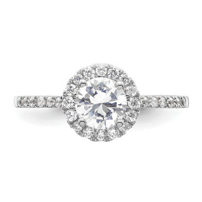 14k White Gold 1/4 Ct. Lab Grown Diamond VS/SI+ G+ 3/4 Ct. Center Halo Engagement Ring