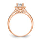 14K Rose Gold Lab Grown VS/SI+ G+ Diamond Round Halo Semi-mount Engagement Ring