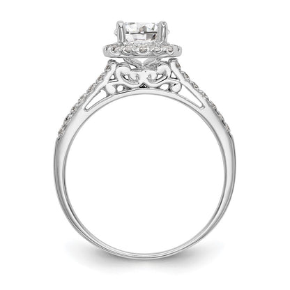 14k White Gold 1/4 Ct. Lab Grown Diamond VS/SI+ G+ 1 Ct. Center Halo Engagement Ring