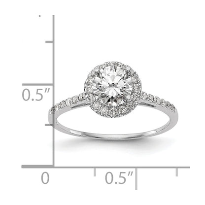 14k White Gold 1/4 Ct. Lab Grown Diamond VS/SI+ G+ 1 Ct. Center Halo Engagement Ring