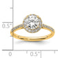 14k Yellow Gold 1/4 Ct. Lab Grown Diamond VS/SI+ G+ 1 Ct. Center Halo Engagement Ring