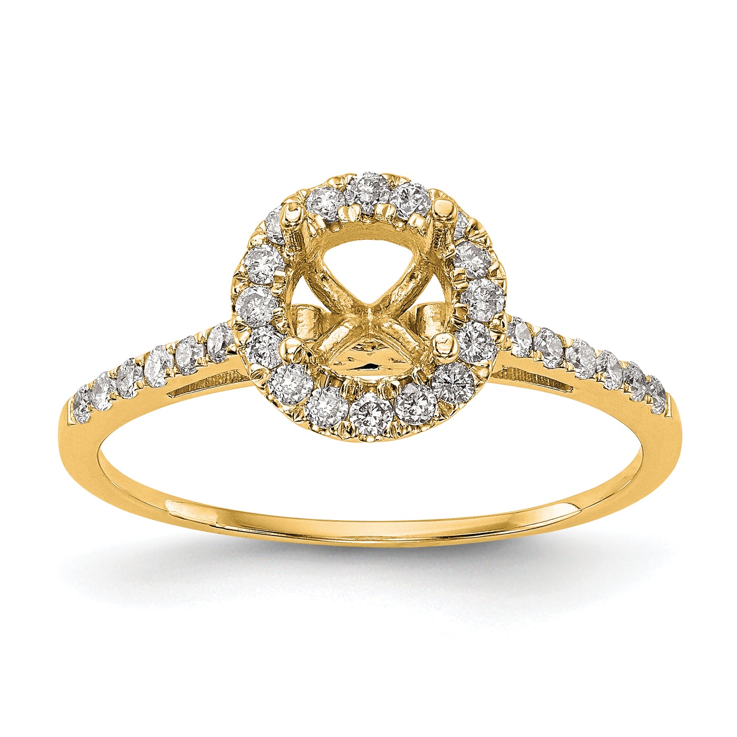 14k Yellow Gold 1/4 Ct. Lab Grown Diamond VS/SI+ G+ 1 Ct. Center Halo Engagement Ring