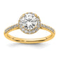 14k Yellow Gold 1/4 Ct. Lab Grown Diamond VS/SI+ G+ 1 Ct. Center Halo Engagement Ring