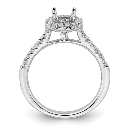14k White Gold 3/4 Ct. Lab Grown Diamond VS/SI+ G+ Round Complete Size 8 Halo Engagement Ring