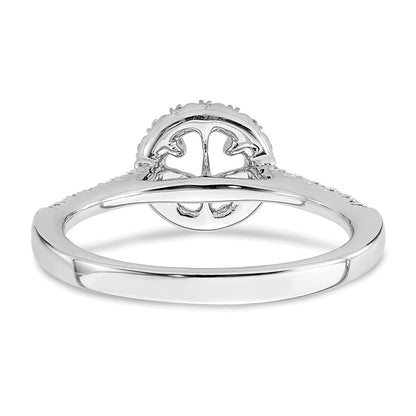 14k White Gold 3/4 Ct. Lab Grown Diamond VS/SI+ G+ Round Complete Size 8 Halo Engagement Ring